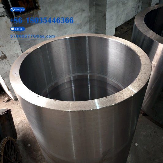 Machined Steel Cylinder with Stepped Bore & Bolt Holes, Heavy Wall