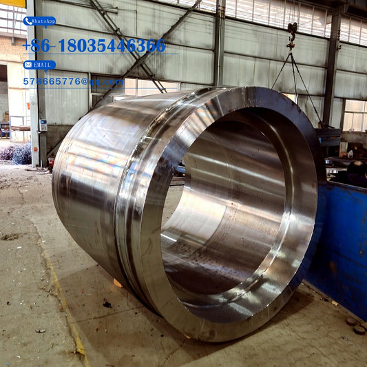 Large Machined Steel Cylinder with Grooved Profile & Stepped Bore, HPHT Press Component