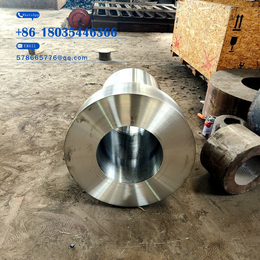 Machined Steel Flanged Bushing with Bore, Short Cylinder Sleeve for HPHT Press