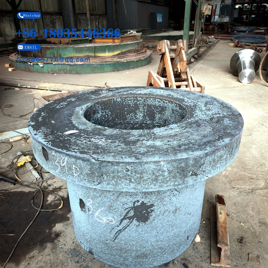Wholesale Forged Steel Roll Shell – Large Thick-Wall Cylinder with Wide Top Flange Forging