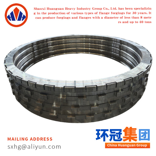 Large Diameter Rolled Ring Forging with Machined Grooves for Wind Power and Heavy Machinery Applications
